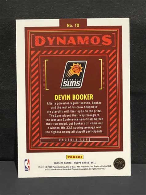 Insert Devin Booker Dynamos Holo Foil Sp Nba Hoops Phoenix Suns