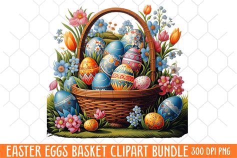 Easter Egg Basket Clipart Graphic by CraftArt · Creative Fabrica