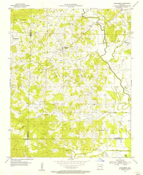 1955 Strawberry AR Arkansas USGS Topographic Map Topographic Map