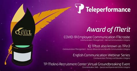 Teleperformance Philippines Wins Multiple Recognition At The Th Quill