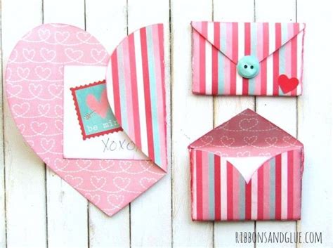 Folded Heart Valentine S Valentines Envelopes Valentine Crafts