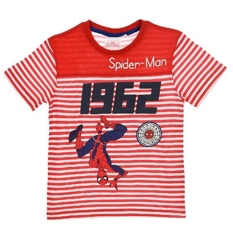 Czerwony T Shirt W Paski Dla Ch Opca Spider Man Marvel Spider Man