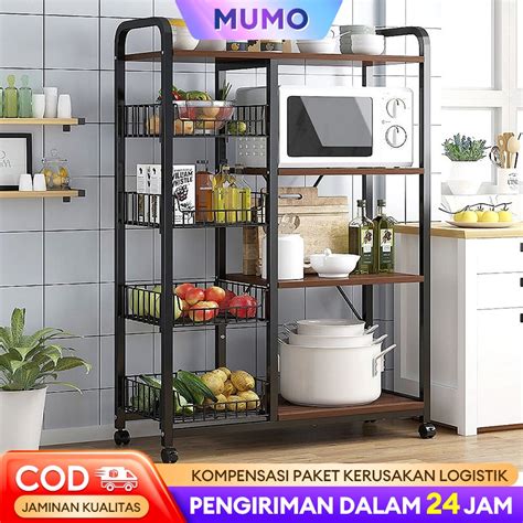 Jual Rak Dapur Susun Minimalis Rak Kabinet Dapur Rak Microwave Rak