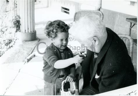 Charles Chaplin with his son, Eugene, at the Manoir de Ban, 1950s ...