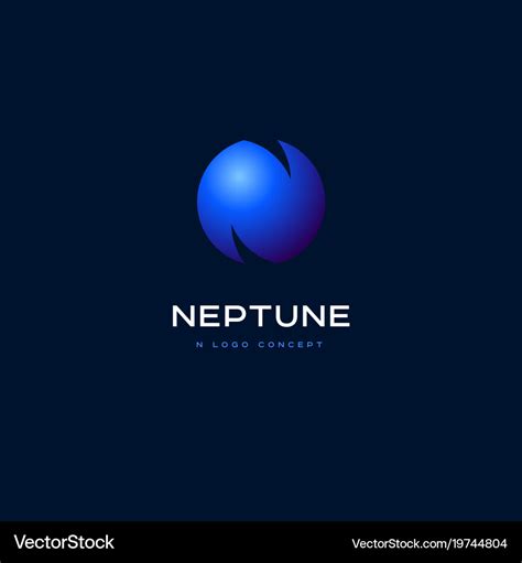 N planet emblem and neptune logo Royalty Free Vector Image