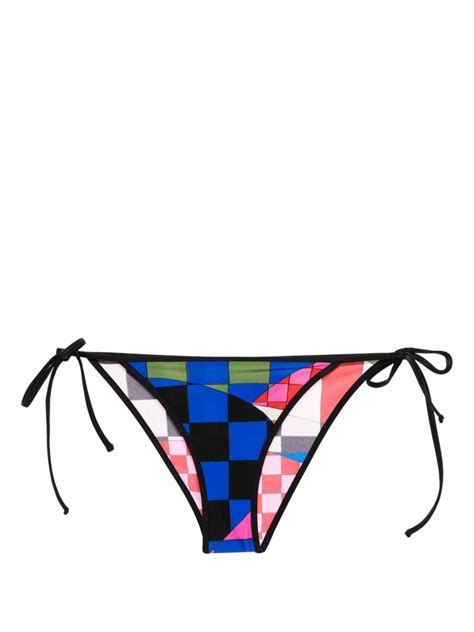 Pucci Giardino Print Bikini Bottoms In Black Modesens