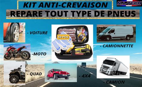 Amazon Fr N L Tech Kit Reparation Pneu Voiture Concept French Anti