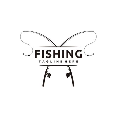 Fishing rod silhouette hunting logo design icon vector 19997644 Vector Art at Vecteezy