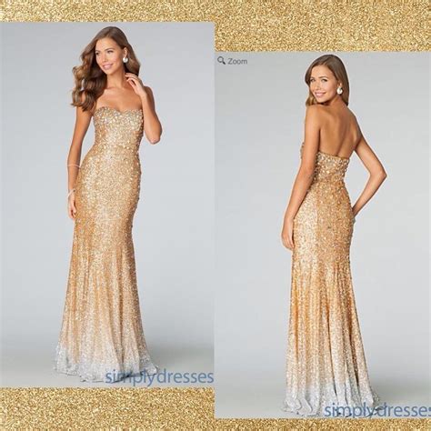 Strapless Gold Sequin Gown Jvn By Jovani Strapless Dress Formal