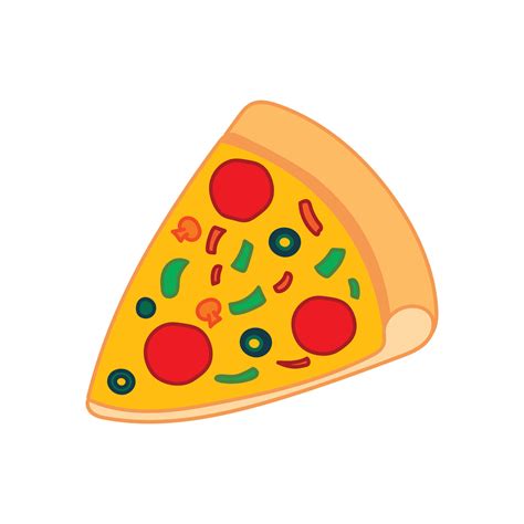 Hand drawn Kids drawing Cartoon Vector illustration pizza icon Isolated ...