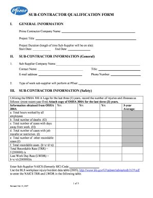 23 Printable Contractor Qualification Form Templates Fillable Samples