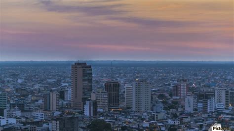 Guayaquil Aerial Cityscape View Sunset Scene By Daniel Ferreia Leites