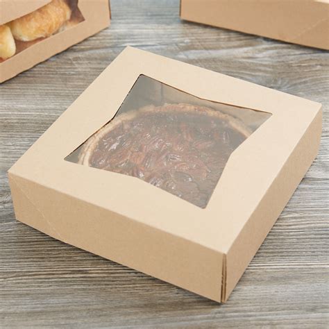 Baker S Mark 9 X 9 X 2 1 2 Kraft Auto Popup Window Pie Bakery Box