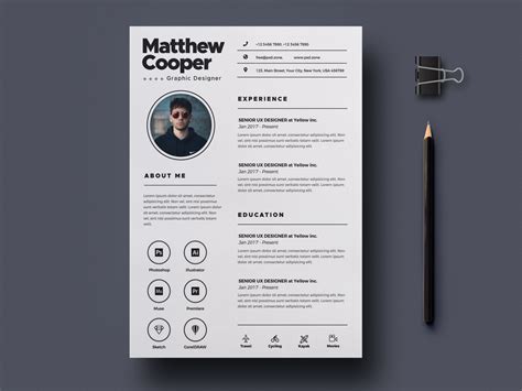 Free Graphic Designer Resume Template by Julian Ma on Dribbble