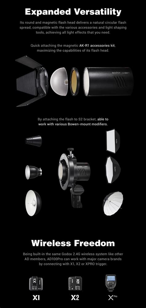 Godox Ad100pro Flash Light Godox Studio Photography Equipment