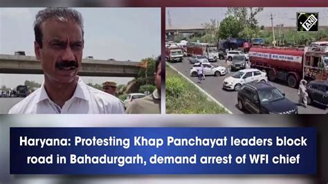 Haryana Protesting Khap Panchayat Leaders Block Road In Bahadurgarh