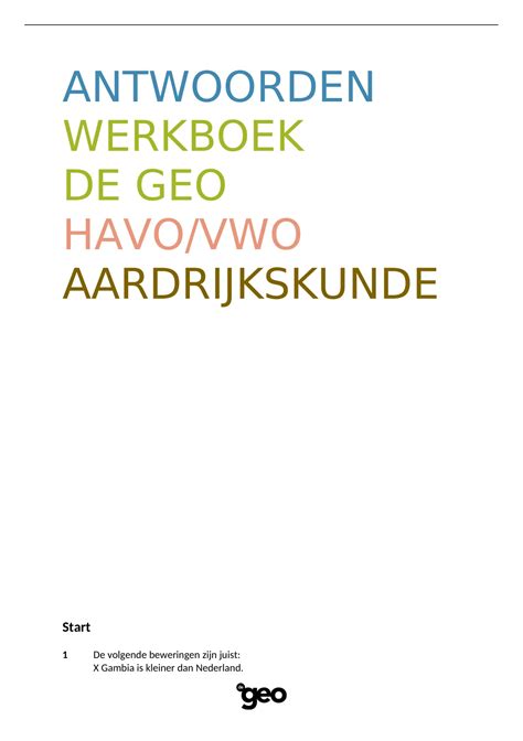 ANTWOORDEN AARDRIJKSKUNDE DE GEO HAVO VWO 1 HOOFDSTUK 3 GAMBIA