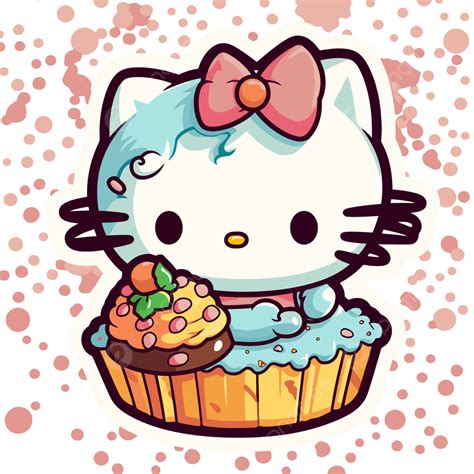 Hello Kitty Is On A Cupcake Clipart Vector, Cupcake Clipart, Hello ...