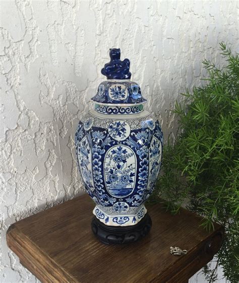 S Old Delft Ginger Jar Vase Delfts Blauw Chinois Etsy Canada