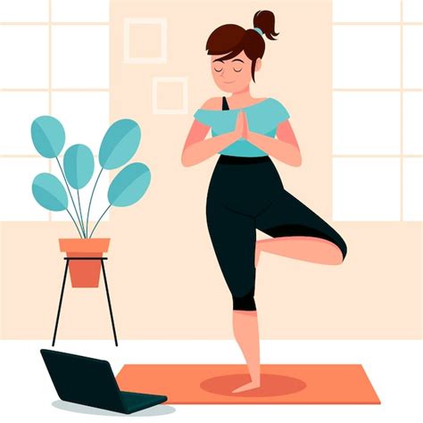 Hand Getekende Vrouw Doet Yoga Gratis Vector