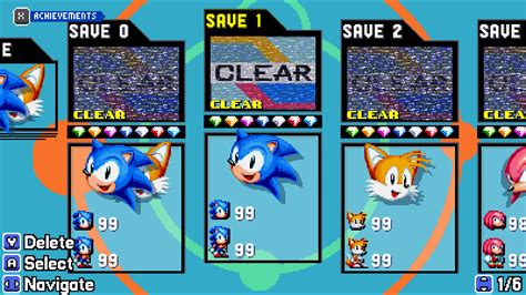 Mania Styled Extra Save Slots Sonic 3 A I R Works In Progress