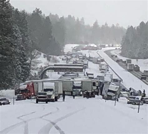 I 84 Closed In Eastern Oregon Due To Pileup Crashes Involving Nearly