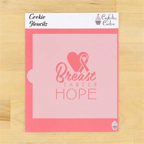 Breast Cancer Hope Cookie Stencil For Awareness Cookies Confection