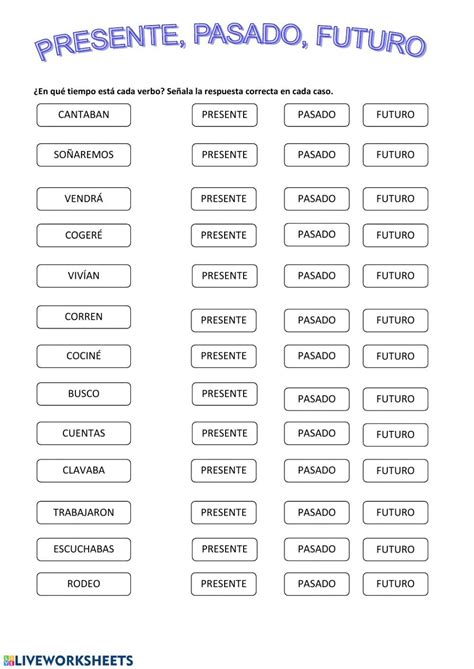 Ficha Online De El Verbo Para Cuarto De Primaria Artofit