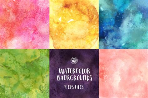 9 FREE Watercolor Backgrounds By TheHungryJPEG | TheHungryJPEG