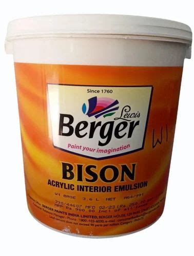 Berger Bison Acrylic Emulsion Paint 3 6 Ltr At Rs 790 Bucket In