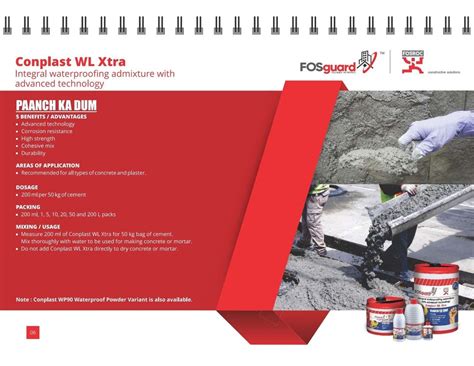 Fosroc Conplast Wl Xtra Integral Waterproofing Liquid Admixture For