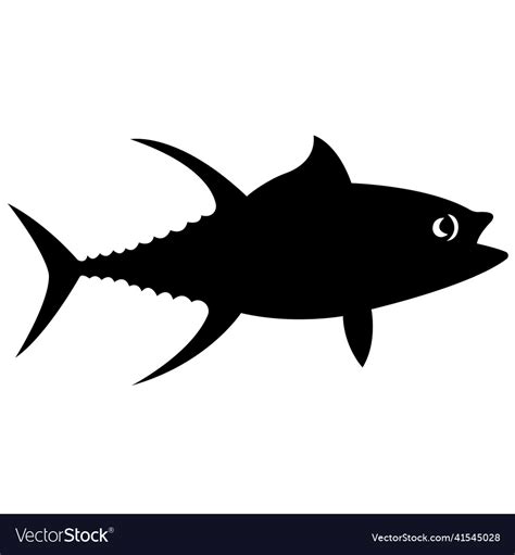 Tuna fish silhouette Royalty Free Vector Image