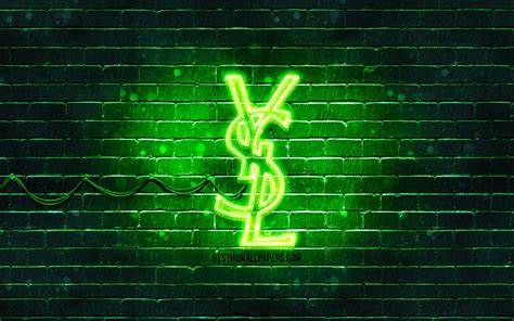 Yves Saint Laurent Green Logo Green Brickwall Yves Saint Laurent Logo