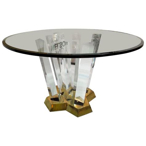 Spectacular Spectrum Ltd Dining Table In Brass Lucite And Glass At 1stdibs Spectrm Ltd