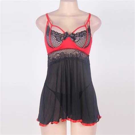 Plus Size Xl 6xl Sexy Mesh Lingerie Valentine Day Push Up Bras Short