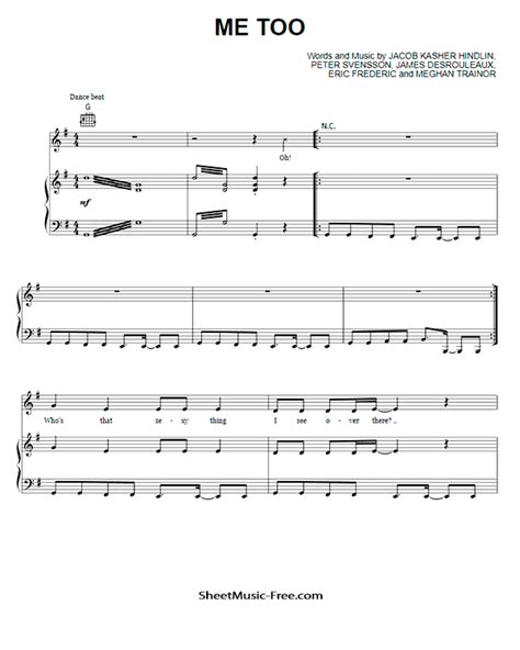 Download Me Too Sheet Music Pdf Meghan Trainor Download