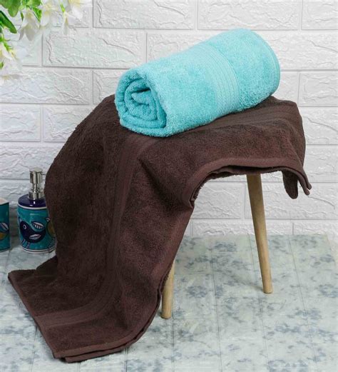 Buy Multicolor Solid 450 GSM Cotton Bath Towels Set Of 2 By Naksh At