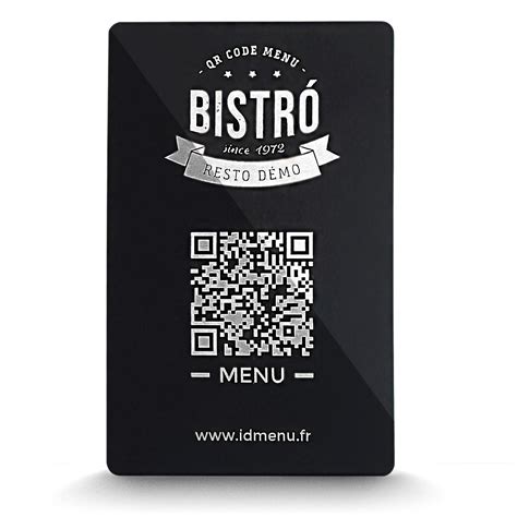 Support alu noir pour QR Code - ID Menu