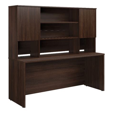 Pemberly Row Engineered Wood X Desk With Hutch Bundle In Noble