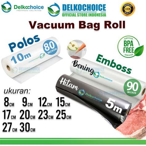 Jual Vacuum Polos Emboss Roll Smooth Bintik Plastik Vakum Makanan