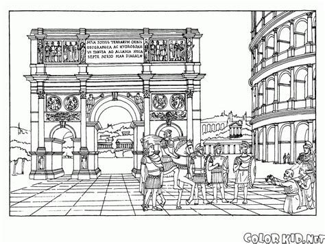 Dibujo Para Colorear Arco Del Triunfo Y El Coliseo