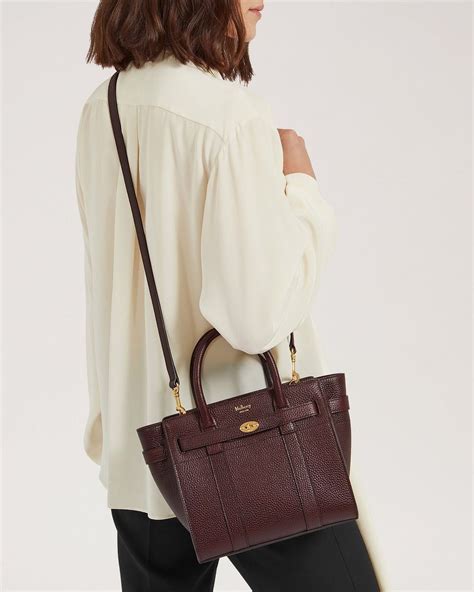 Mini Zipped Bayswater Oxblood Small Classic Grain Women Mulberry