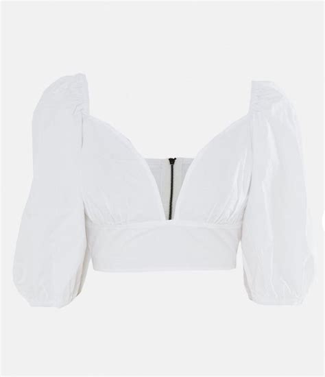 Missguided White Poplin Puff Sleeve Milkmaid Crop Top In 2020 Puff