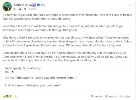 Gab Users Revolt Against Torba For Cooperating With FBI