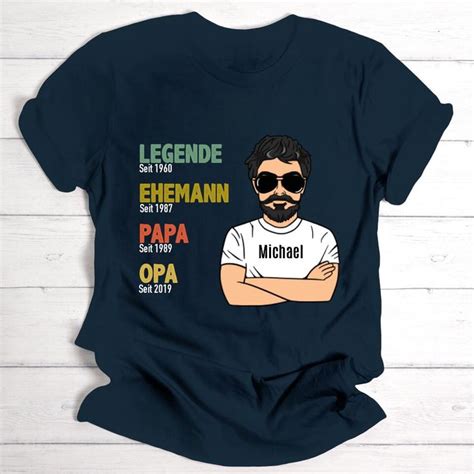 Legende Opa Papa Personalisierbares T Shirt T Shirt Coole Shirts