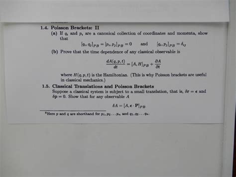 Solved 1 4 Poisson Brackets II A If Q2 And P2 Are A Chegg