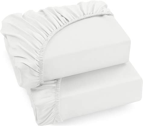 Utopia Bedding Lot De 2 Drap Housse Blanc 180 X 200 Cm Coupes De