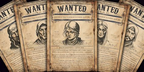 Wanted Posters Bandits Set01 Printable Poster Digital Download Rpg