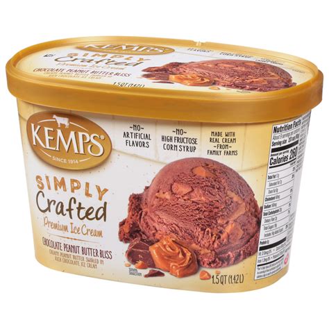 Kemps Simply Crafted Chocolate Peanut Butter Bliss Premium Ice Cream