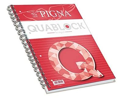 Pigna 02000011R Quablock Maxi Quaderno Spiralato F To A4 C Rigatura